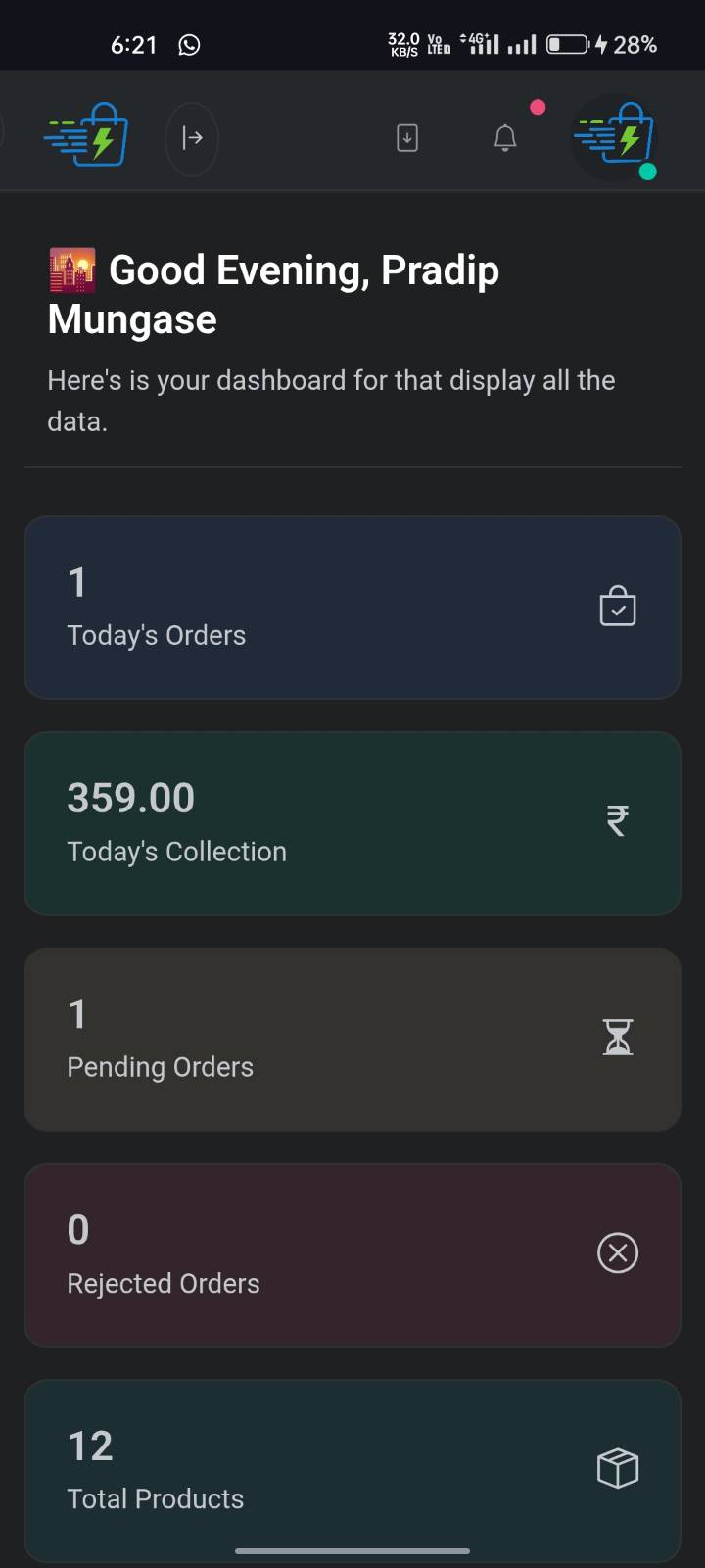 Mobile App Screen 2 - Dark